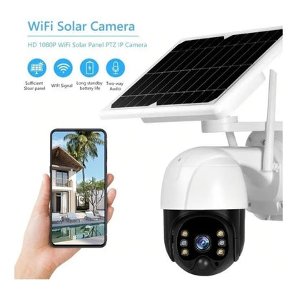 Camara Exterior Con Panel Solar